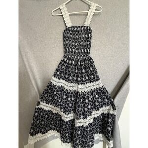 Strut & Bolt Dress Womens Small Blue Floral Embroidered Lace Maxi Sundress